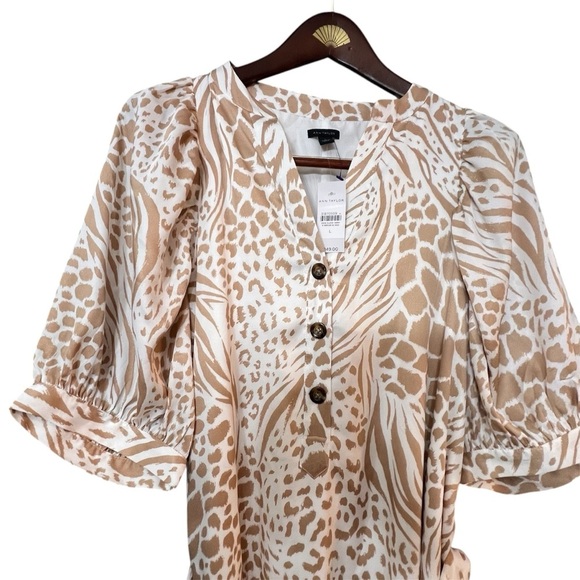 Anna Tylor /Mixed Animal Print Tie Waist Shirtdress/ Best Seller/ New / Size L - Picture 4 of 6